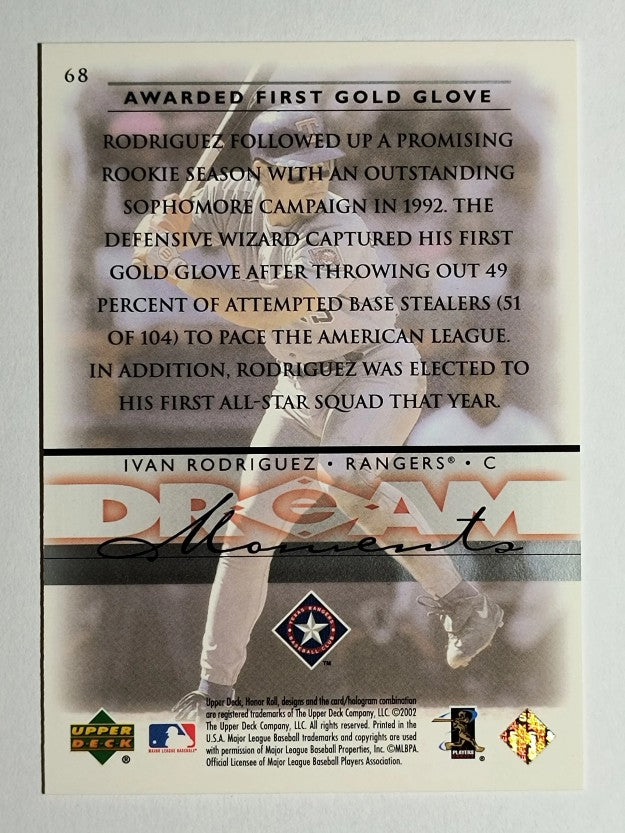 2002 Upper Deck Honor Roll #68 Ivan Rodriguez