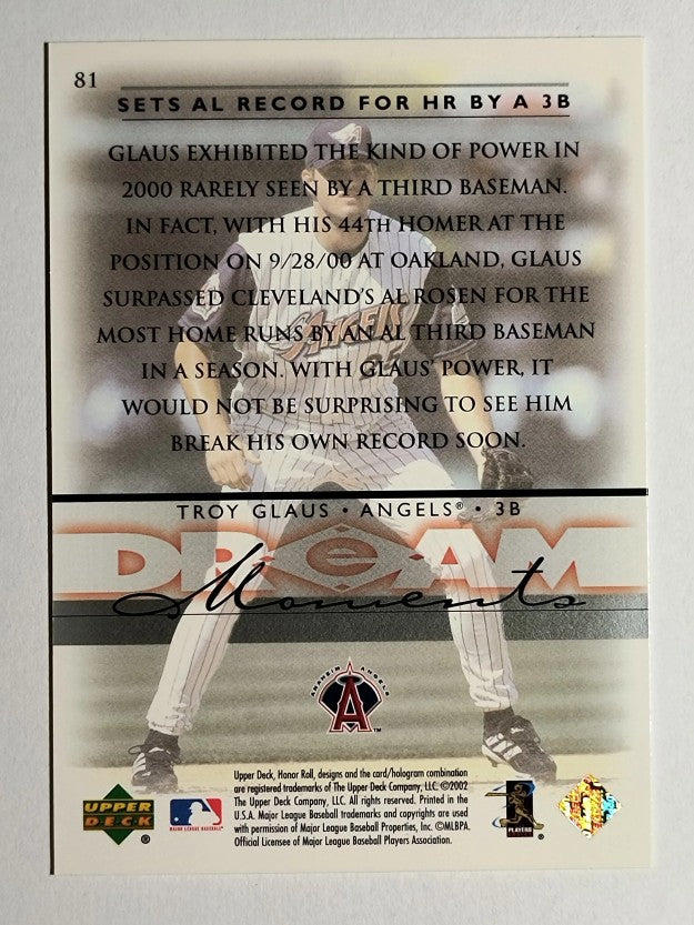 2002 Upper Deck Honor Roll #81 Troy Glaus