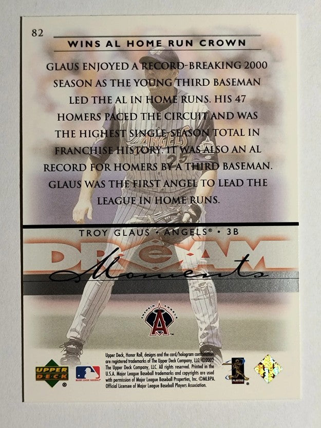 2002 Upper Deck Honor Roll #82 Troy Glaus