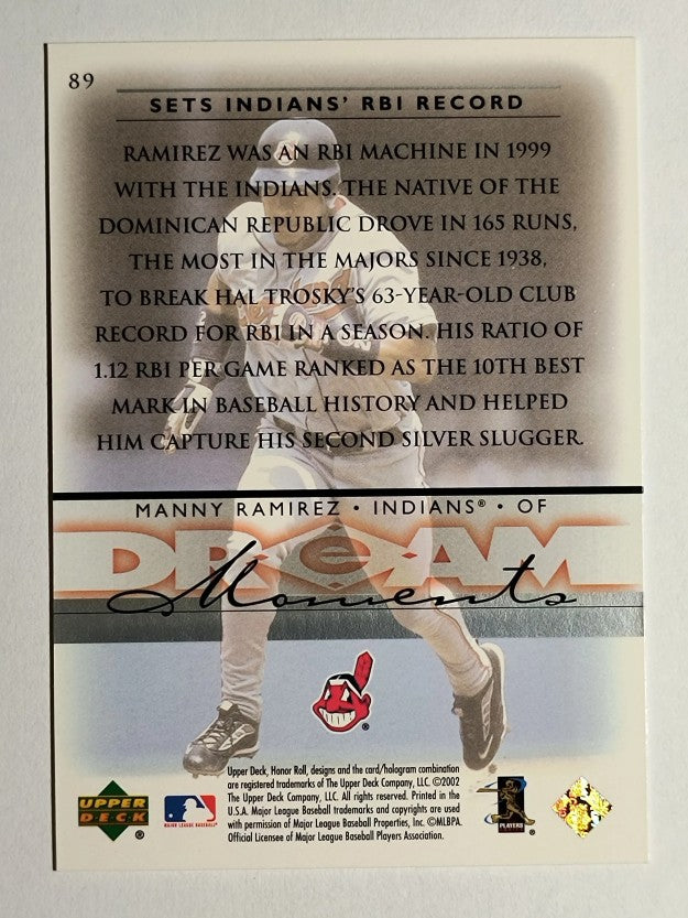 2002 Upper Deck Honor Roll #89 Manny Ramirez