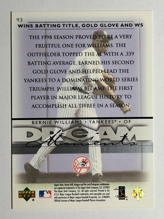 2002 Upper Deck Honor Roll #93 Bernie Williams