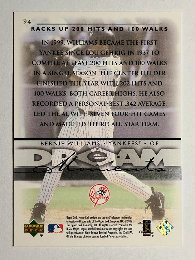2002 Upper Deck Honor Roll #94 Bernie Williams