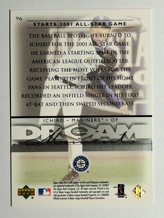 2002 Upper Deck Honor Roll #96 Ichiro Suzuki