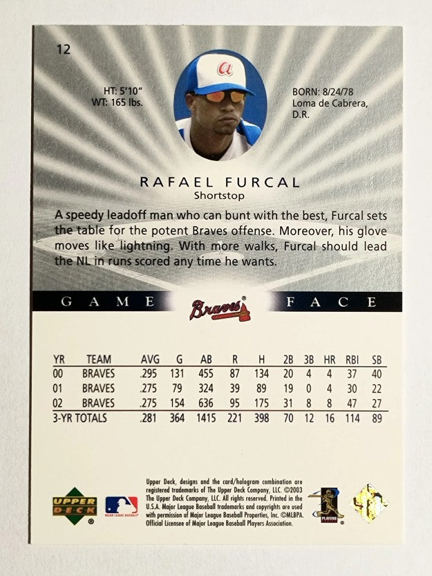 2003 Upper Deck Game Face #12 Rafael Furcal