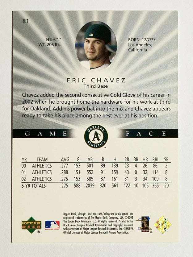 2003 Upper Deck Game Face #81 Eric Chavez
