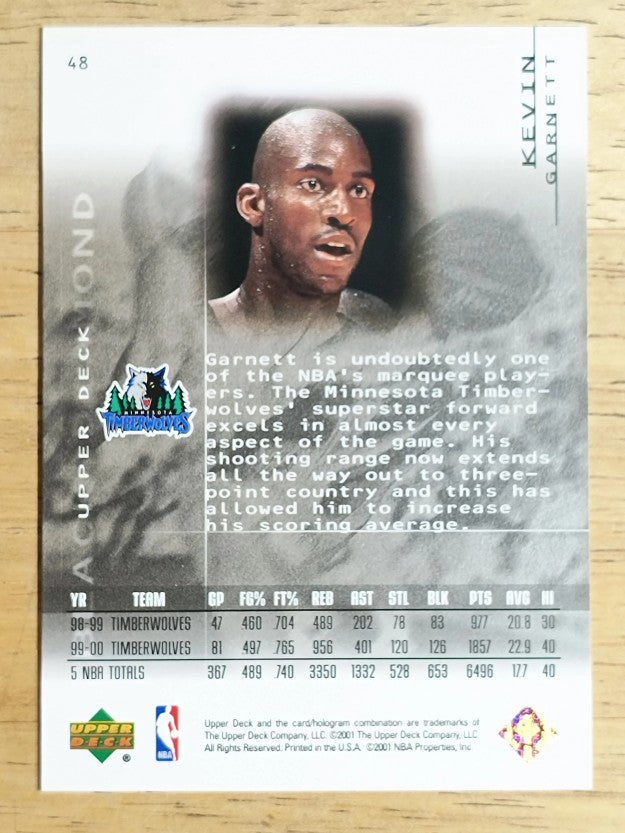 2000-01 Black Diamond #48 Kevin Garnett