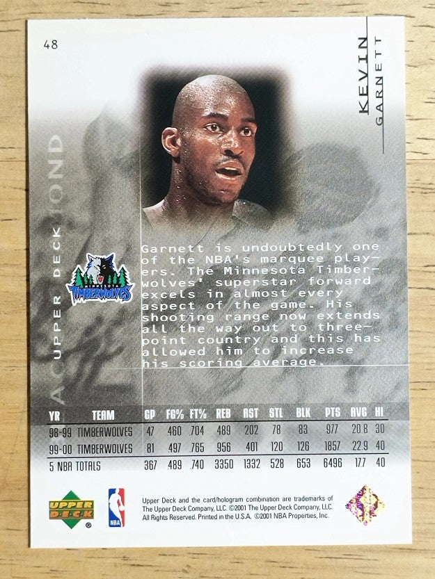 2000-01 Black Diamond #48 Kevin Garnett