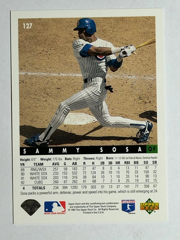 1993 Upper Deck #127 Sammy Sosa