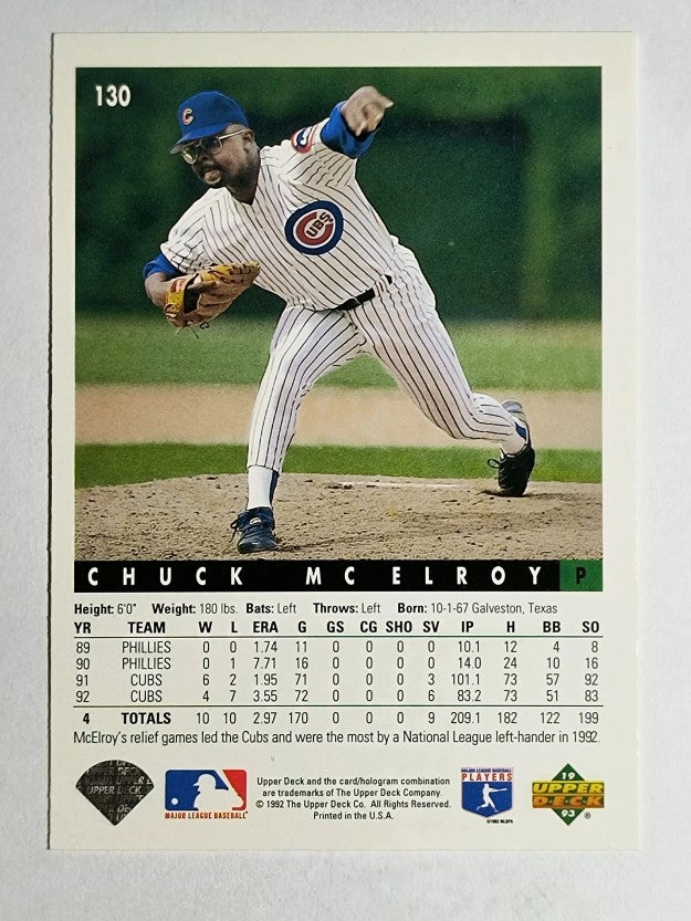 1993 Upper Deck #130 Chuck McElroy