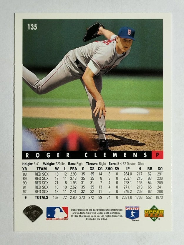 1993 Upper Deck #135 Roger Clemens