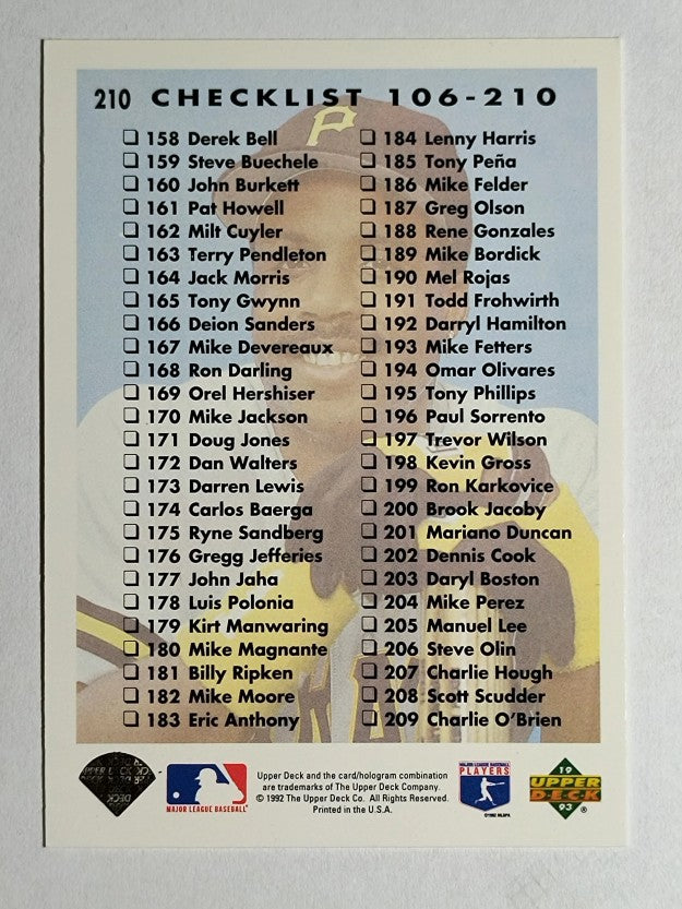 1993 Upper Deck #210 Barry Bonds CL