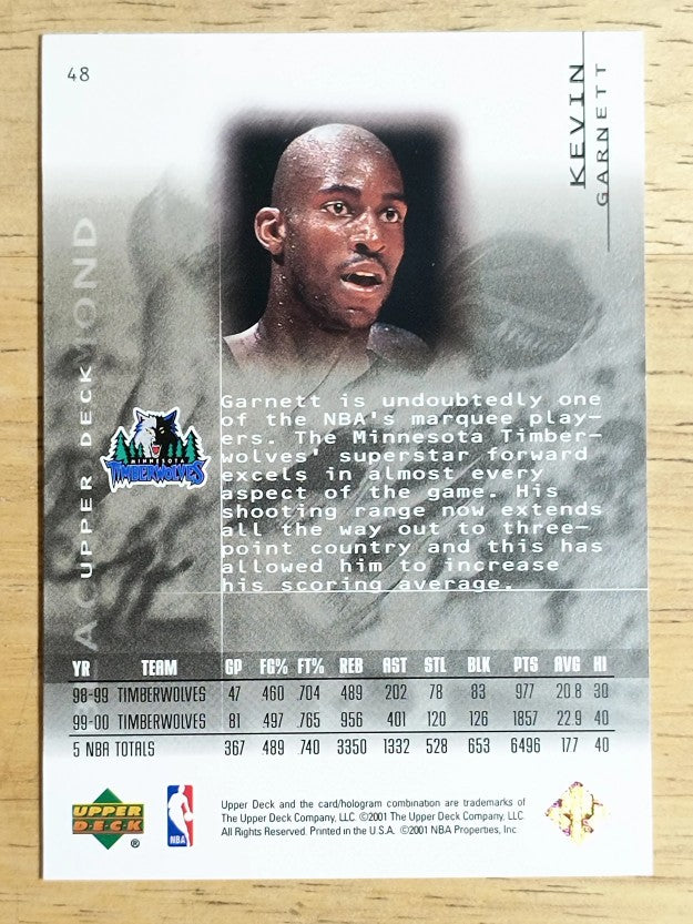 2000-01 Black Diamond #48 Kevin Garnett
