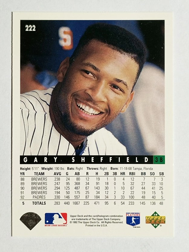 1993 Upper Deck #222 Gary Sheffield