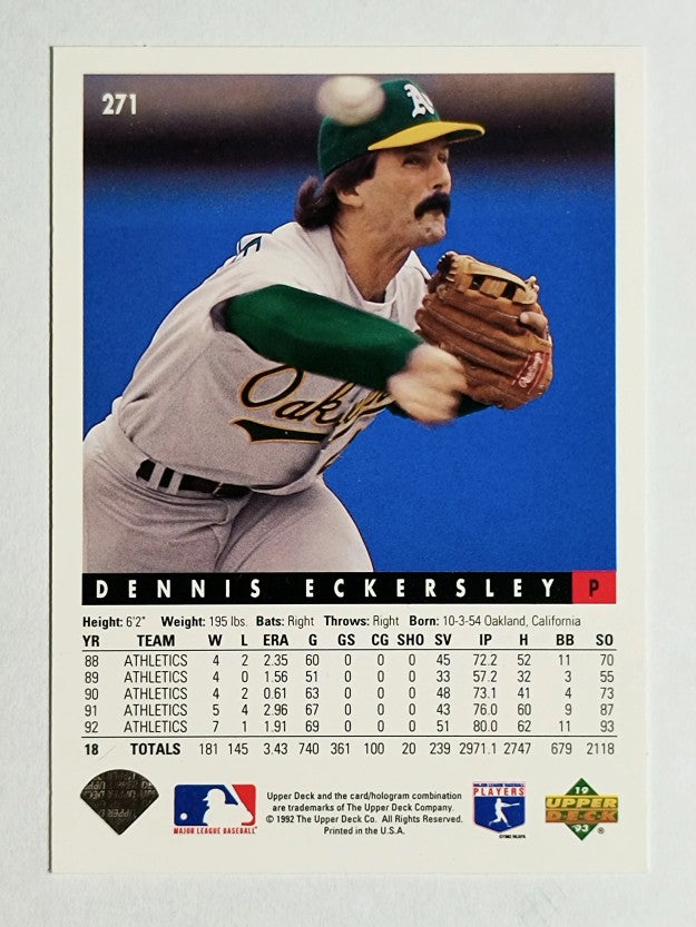1993 Upper Deck #271 Dennis Eckersley