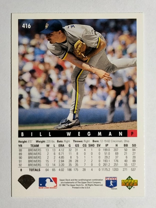 1993 Upper Deck #416 Bill Wegman