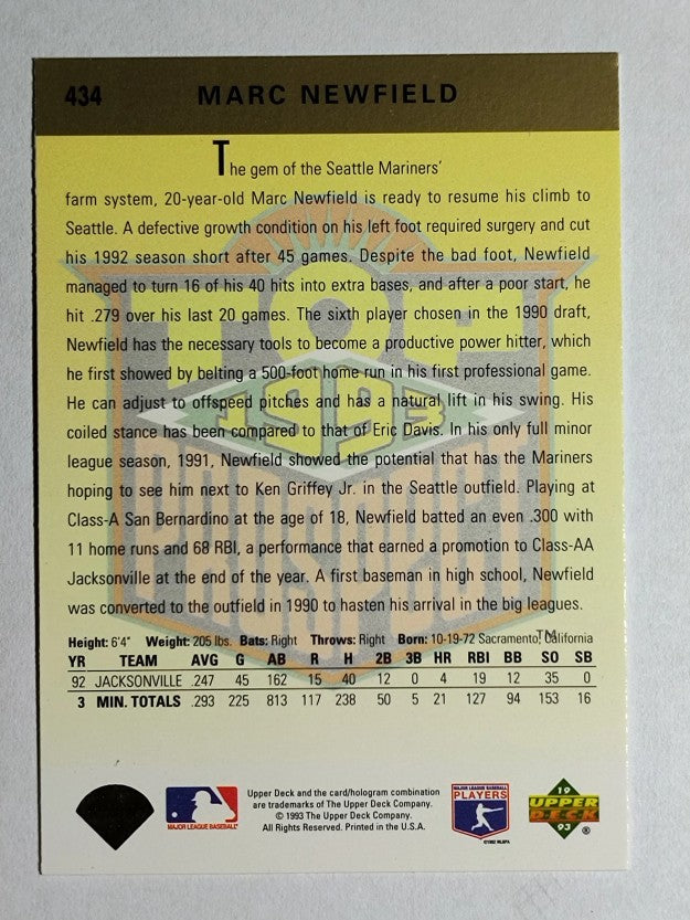 1993 Upper Deck #434 Marc Newfield