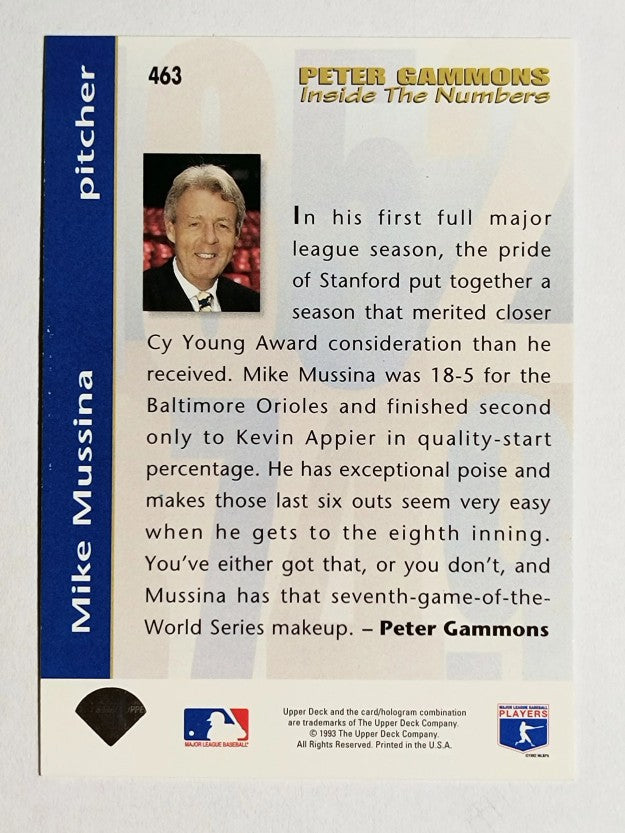 1993 Upper Deck #463 Mike Mussina IN