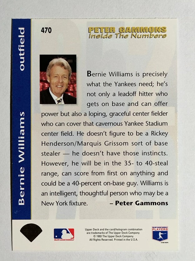 1993 Upper Deck #470 Bernie Williams IN