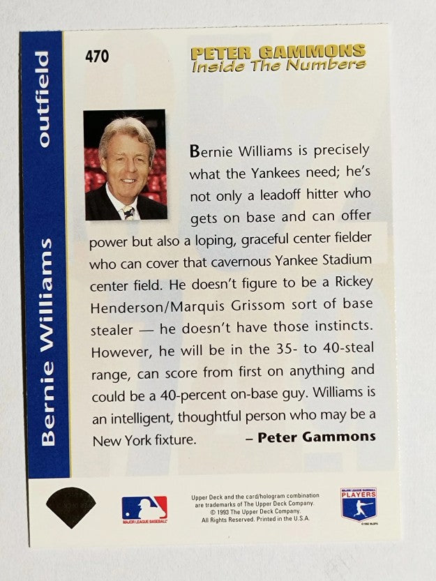 1993 Upper Deck #470 Bernie Williams IN