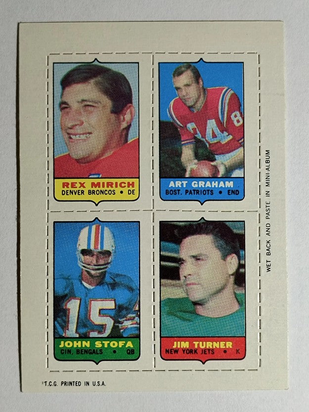 1969 Topps Four-in-One Rex Mirich/Art Graham/Jim Turner/John Stofa (NM)