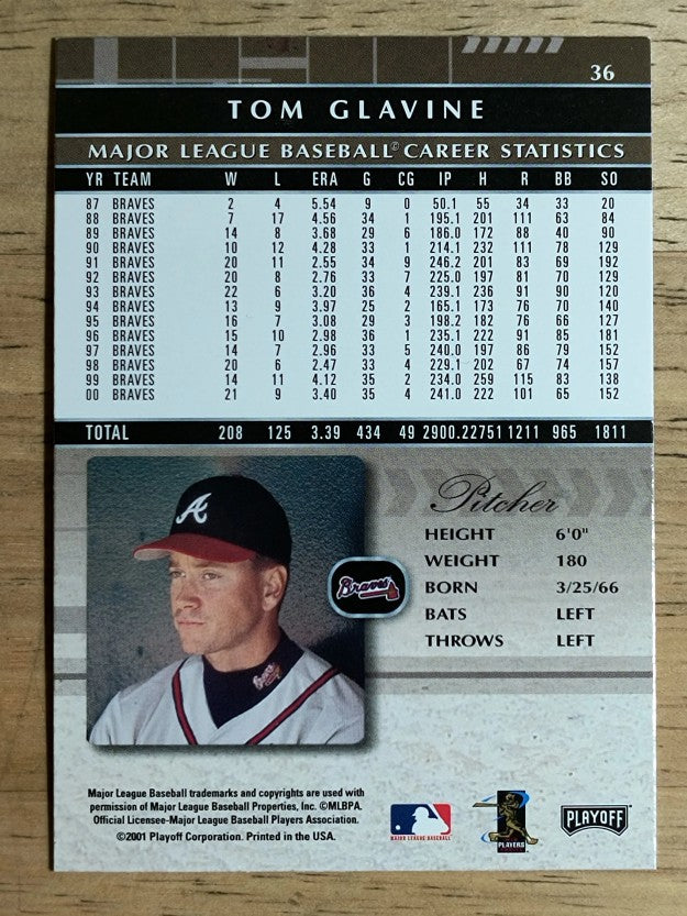2001 Absolute Memorabilia #36 Tom Glavine