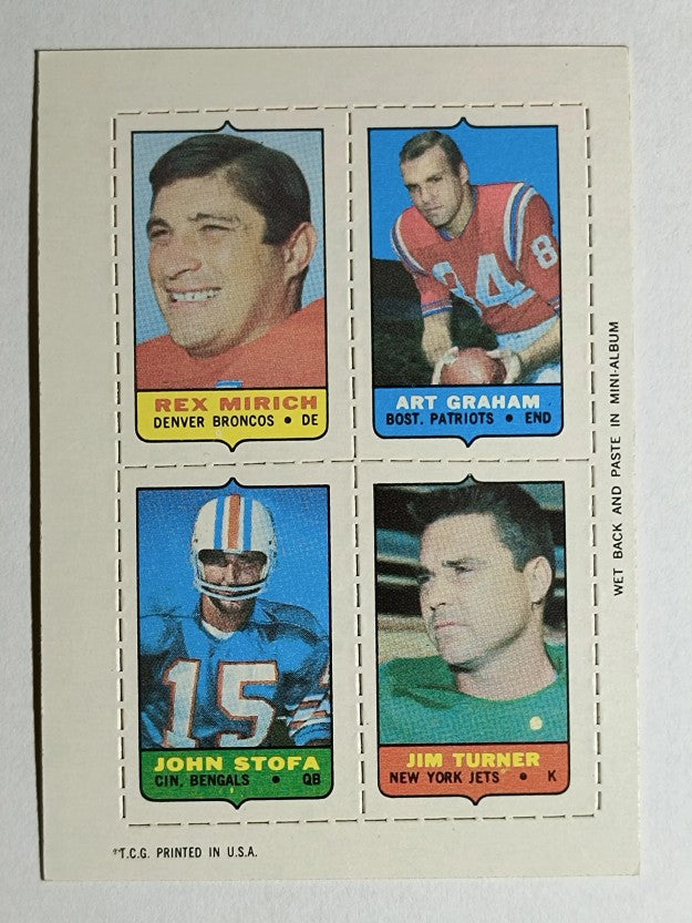 1969 Topps Four-in-One Rex Mirich/Art Graham/Jim Turner/John Stofa (NM)