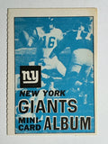 1969 Topps Mini-Albums Inserts #11 New York Giants (EXMT)