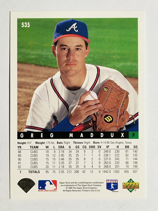 1993 Upper Deck #535 Greg Maddux
