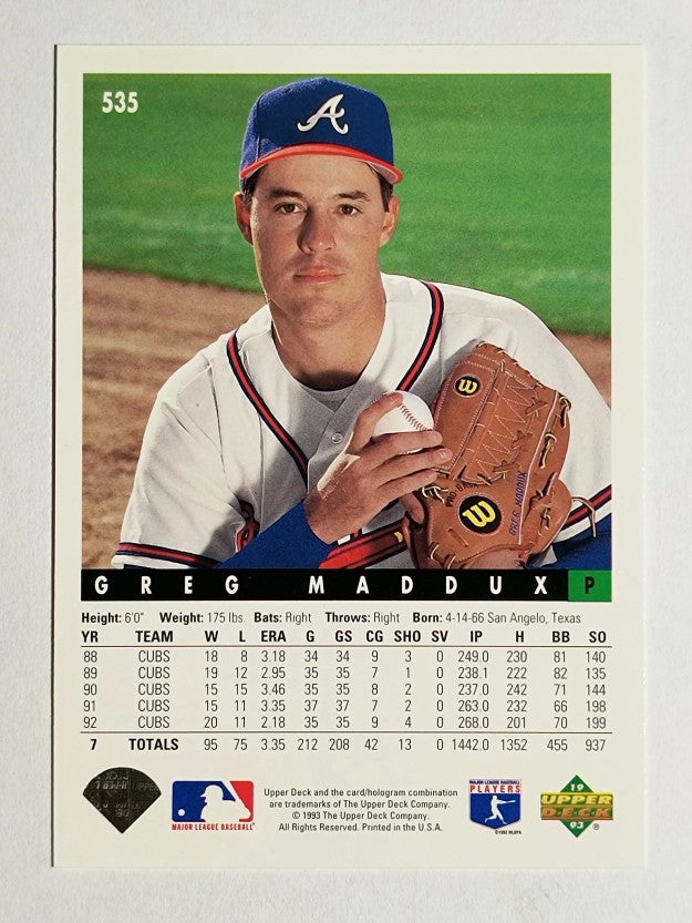 1993 Upper Deck #535 Greg Maddux
