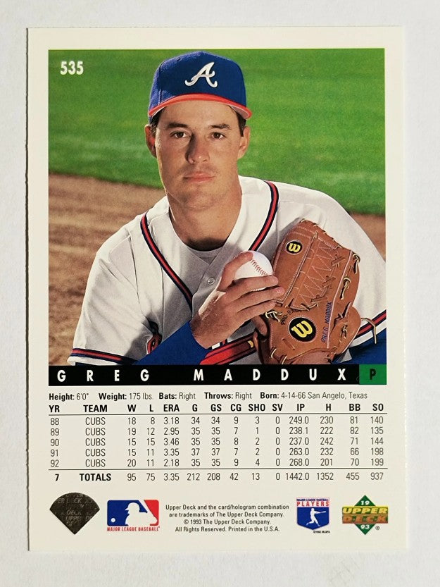 1993 Upper Deck #535 Greg Maddux