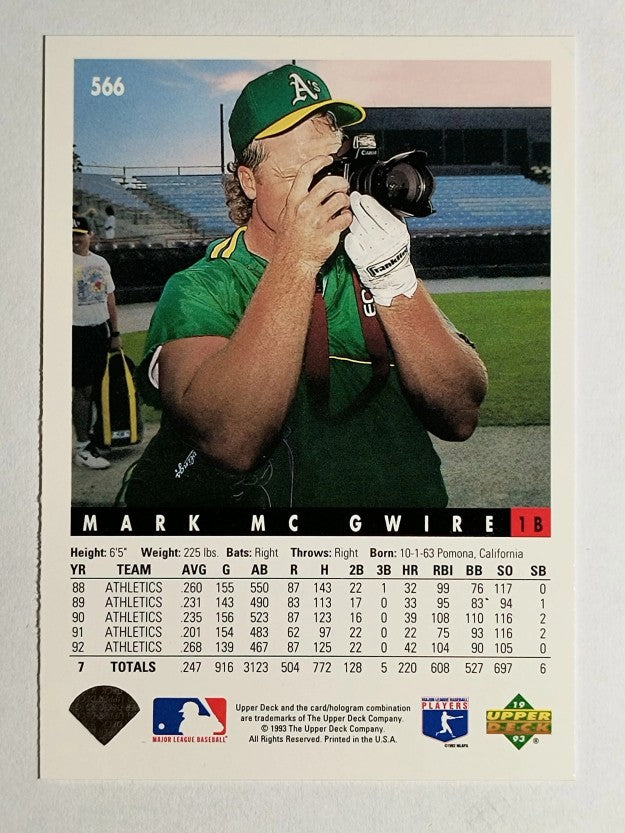 1993 Upper Deck #566 Mark McGwire