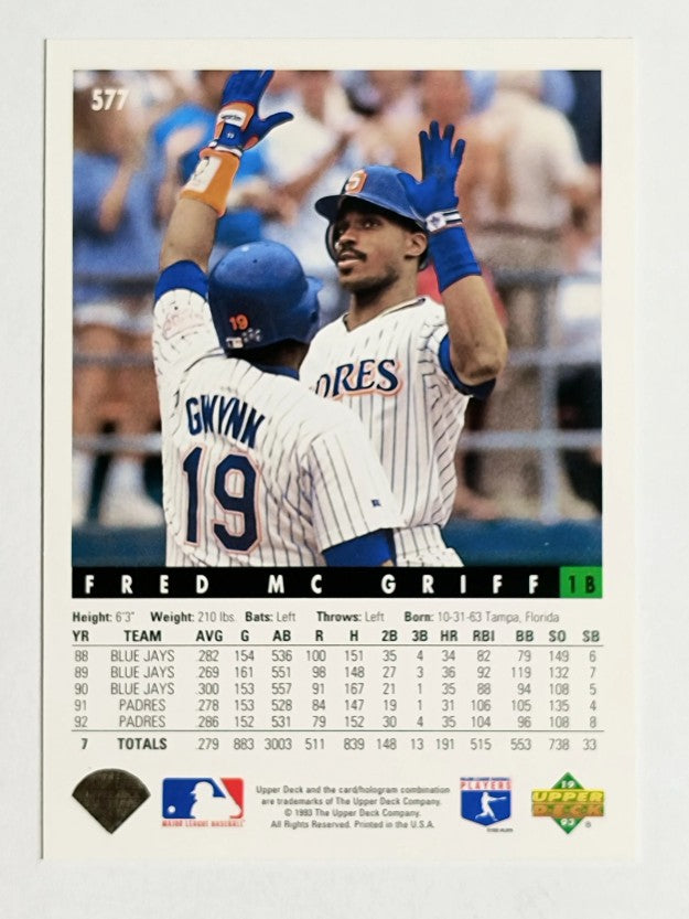 1993 Upper Deck #577 Fred McGriff