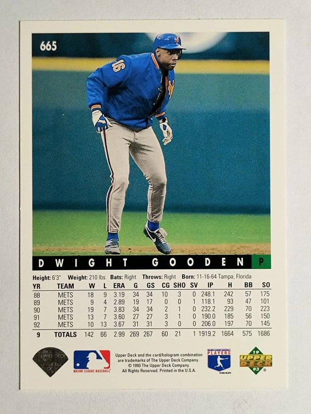 1993 Upper Deck #665 Dwight Gooden