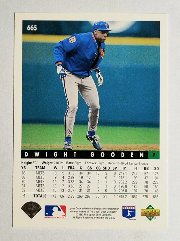 1993 Upper Deck #665 Dwight Gooden