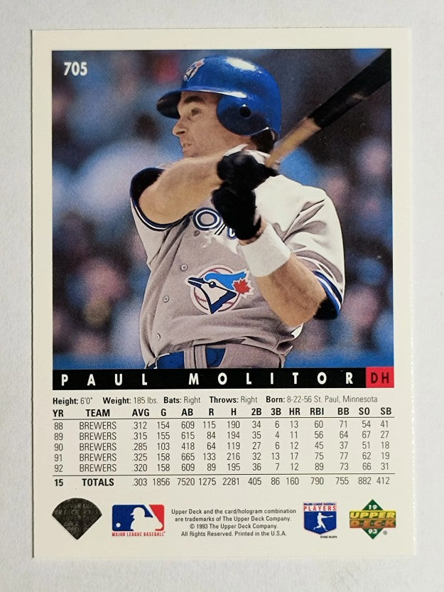 1993 Upper Deck #705 Paul Molitor