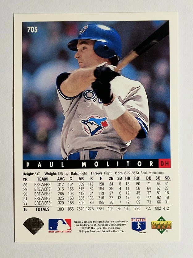 1993 Upper Deck #705 Paul Molitor