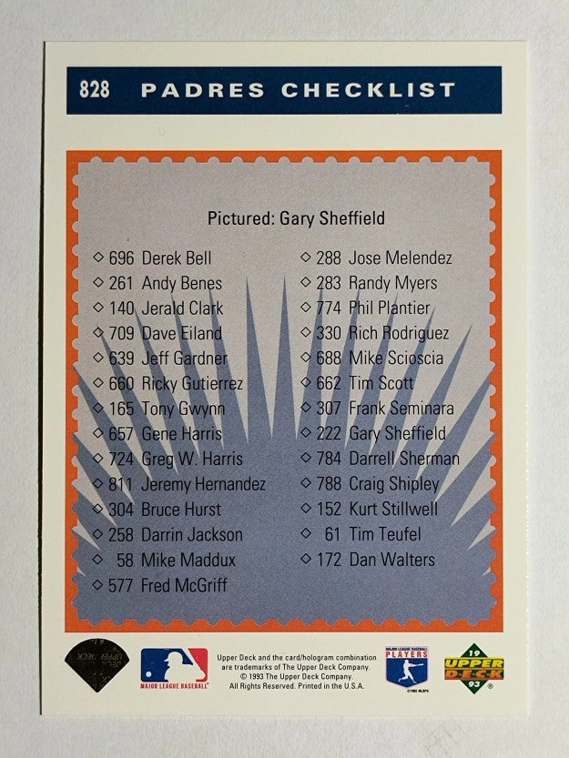 1993 Upper Deck #828 Gary Sheffield TC