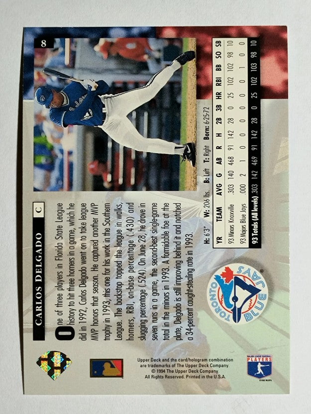 1994 Upper Deck #8 Carlos Delgado