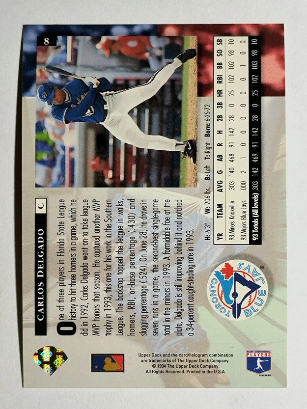 1994 Upper Deck #8 Carlos Delgado