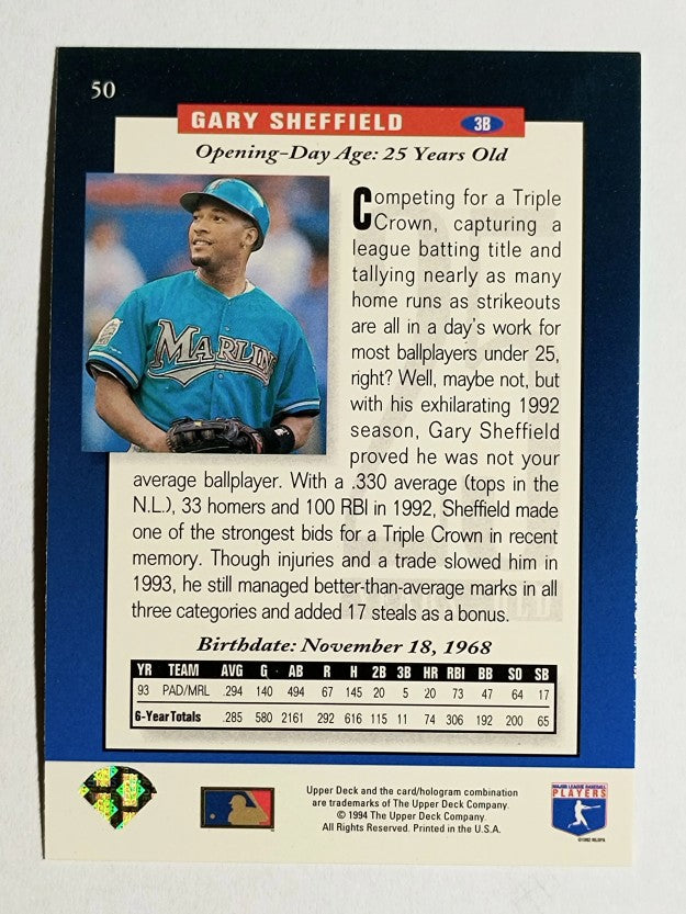1994 Upper Deck #50 Gary Sheffield FUT