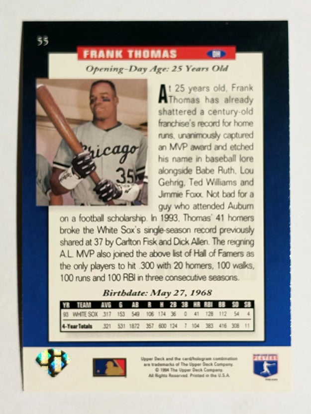1994 Upper Deck #55 Frank Thomas FUT