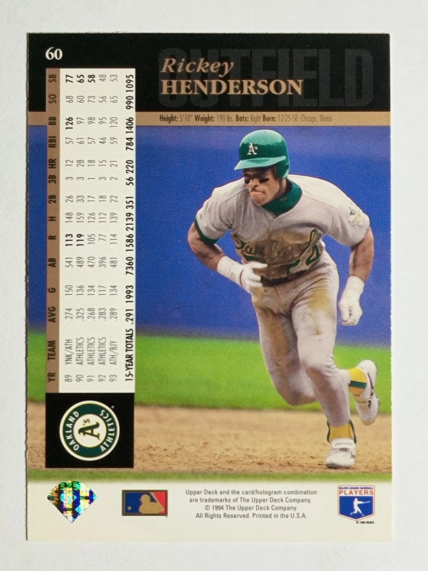 1994 Upper Deck #60 Rickey Henderson