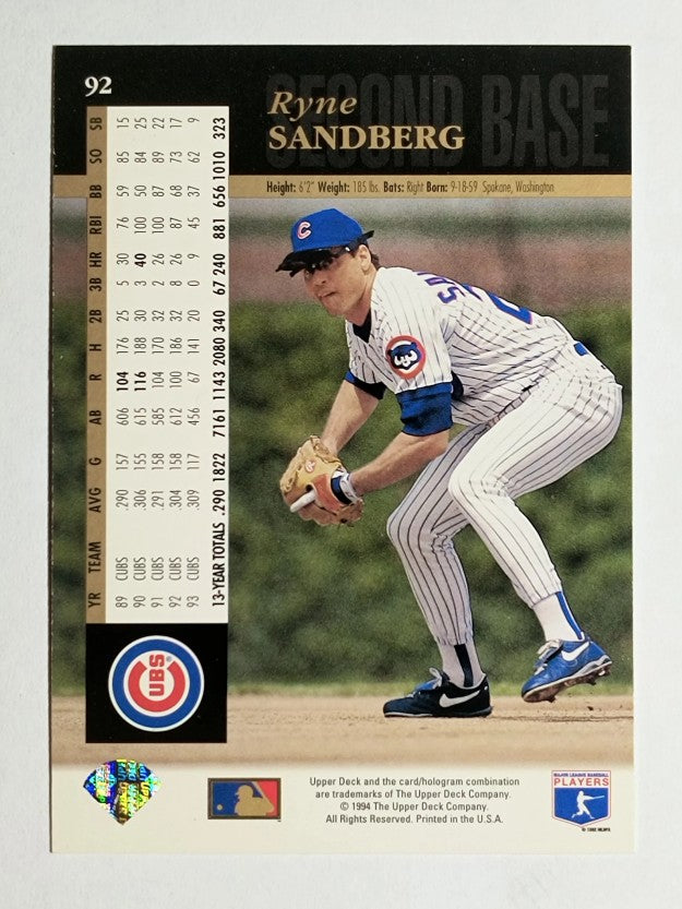 1994 Upper Deck #92 Ryne Sandberg