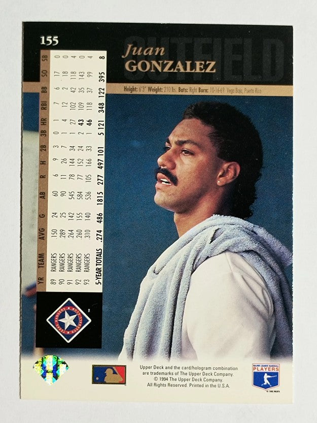 1994 Upper Deck #155 Juan Gonzalez