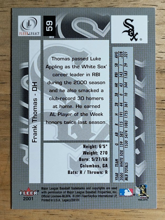2001 Fleer Legacy #59 Frank Thomas