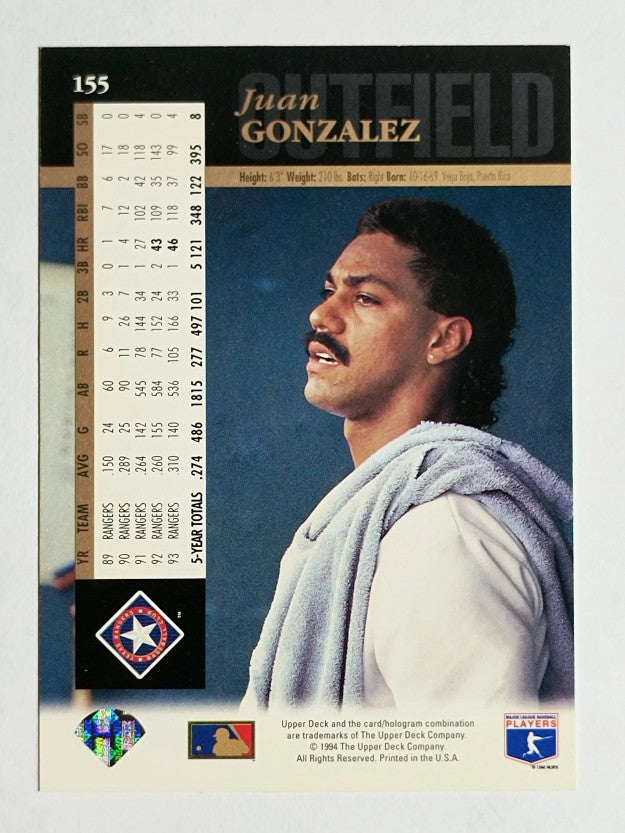 1994 Upper Deck #155 Juan Gonzalez