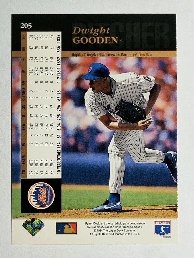 1994 Upper Deck #205 Dwight Gooden