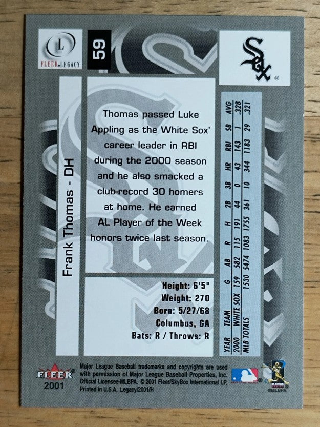 2001 Fleer Legacy #59 Frank Thomas