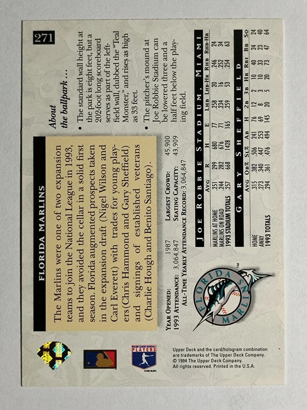 1994 Upper Deck #271 Gary Sheffield HFA