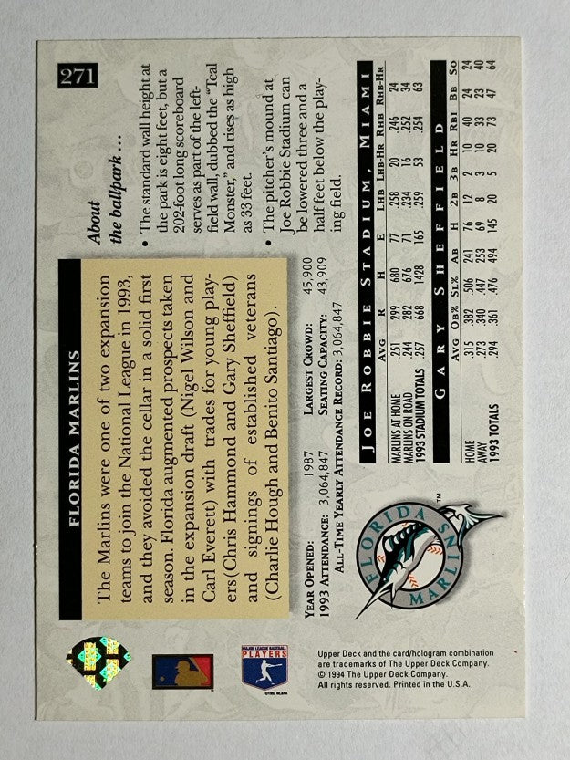 1994 Upper Deck #271 Gary Sheffield HFA